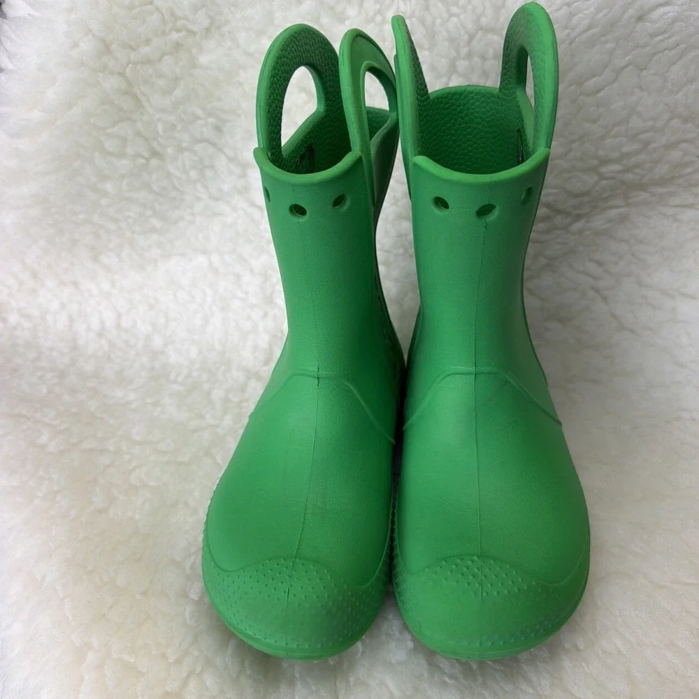 Kids Crocs Handle It Rain Grass Green Boots Size C13 Style 12803